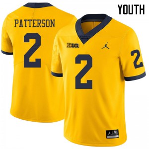 #2 Shea Patterson Wolverines Jordan Brand Youth Stitch Jerseys Yellow