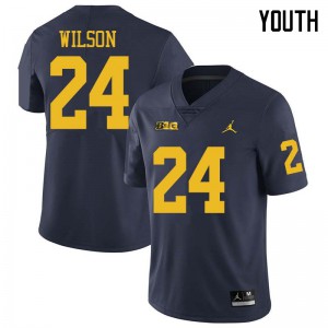 #24 Tru Wilson University of Michigan Jordan Brand Youth Player Jersey Navy