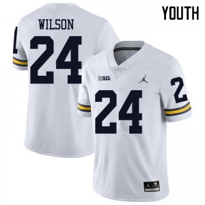 #24 Tru Wilson Wolverines Jordan Brand Youth Official Jerseys White