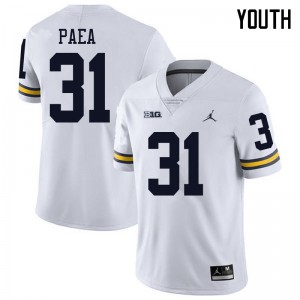 #31 Phillip Paea Michigan Jordan Brand Youth Player Jerseys White