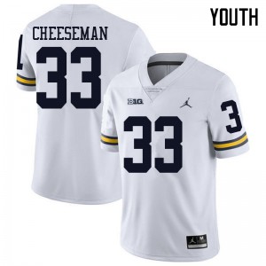 #33 Camaron Cheeseman Michigan Jordan Brand Youth University Jerseys White