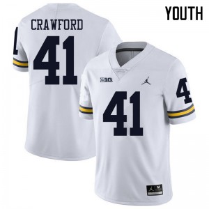 #41 Kekoa Crawford University of Michigan Jordan Brand Youth High School Jerseys White