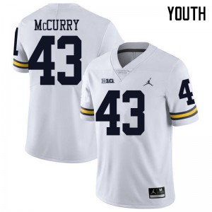 #43 Jake McCurry University of Michigan Jordan Brand Youth Player Jerseys White