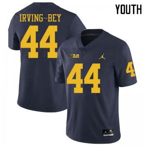 #44 Deron Irving-Bey Michigan Wolverines Jordan Brand Youth University Jersey Navy