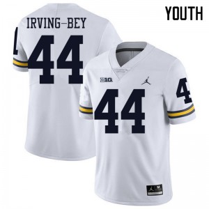 #44 Deron Irving-Bey Michigan Jordan Brand Youth High School Jersey White