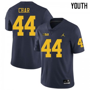 #44 Jared Char Michigan Jordan Brand Youth College Jerseys Navy