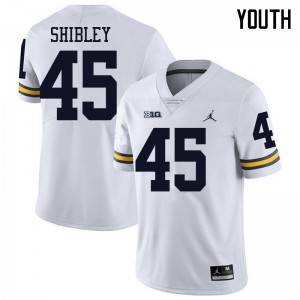 #45 Adam Shibley Michigan Wolverines Jordan Brand Youth Alumni Jersey White
