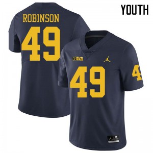 #49 Andrew Robinson Michigan Jordan Brand Youth Official Jersey Navy