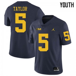 #5 Kurt Taylor Wolverines Jordan Brand Youth University Jerseys Navy