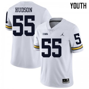 #55 James Hudson Wolverines Jordan Brand Youth Player Jerseys White