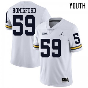 #59 Joel Honigford Michigan Jordan Brand Youth College Jerseys White