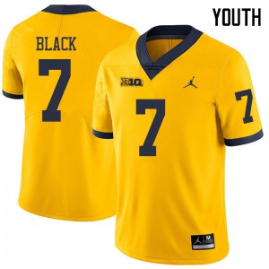 #7 Tarik Black Wolverines Jordan Brand Youth Player Jersey Yellow