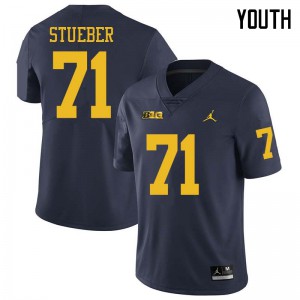 #71 Andrew Stueber Wolverines Jordan Brand Youth Player Jersey Navy