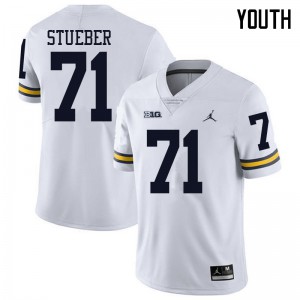 #71 Andrew Stueber University of Michigan Jordan Brand Youth Embroidery Jersey White