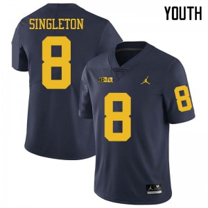 #8 Drew Singleton Michigan Wolverines Jordan Brand Youth Stitched Jerseys Navy
