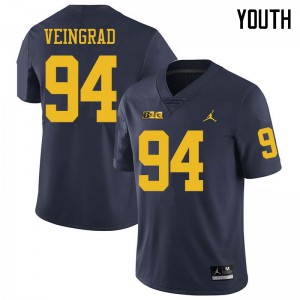 #94 Ryan Veingrad Wolverines Jordan Brand Youth NCAA Jersey Navy