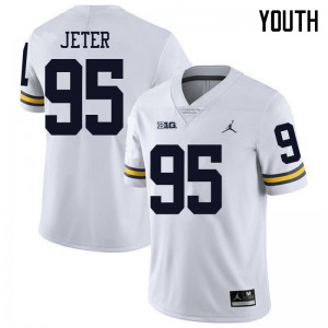 #95 Donovan Jeter Wolverines Jordan Brand Youth Stitched Jerseys White