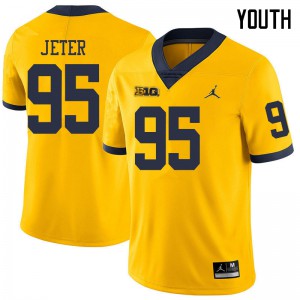 #95 Donovan Jeter Michigan Wolverines Jordan Brand Youth University Jersey Yellow