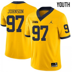 #97 Ron Johnson Michigan Jordan Brand Youth Alumni Jersey Yellow