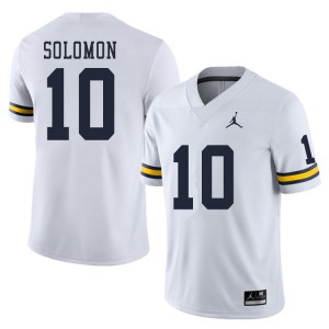 #10 Anthony Solomon Michigan Wolverines Jordan Brand Men's College Jersey White