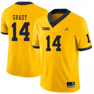 #14 Kyle Grady University of Michigan Jordan Brand Men's University Jersey Yellow