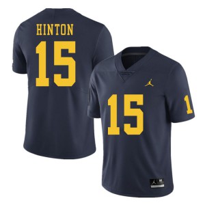 #15 Christopher Hinton Michigan Wolverines Jordan Brand Men's Embroidery Jerseys Navy
