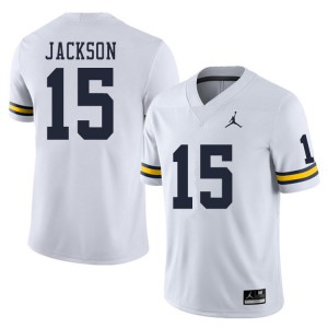 #15 Giles Jackson Michigan Wolverines Jordan Brand Men's University Jerseys White