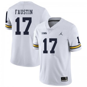 #17 Sammy Faustin University of Michigan Jordan Brand Men's Player Jersey White