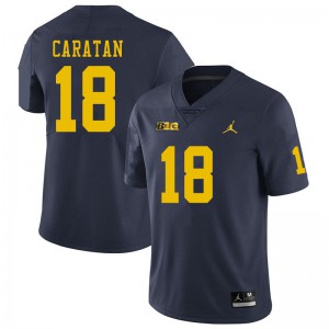 #18 George Caratan Michigan Wolverines Jordan Brand Men's College Jersey Navy