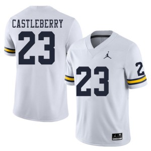 #23 Jordan Castleberry Michigan Jordan Brand Men's NCAA Jersey White