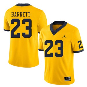 #23 Michael Barrett Michigan Wolverines Jordan Brand Men's College Jersey Yellow