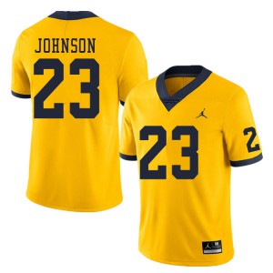 #23 Quinten Johnson University of Michigan Jordan Brand Men's Player Jersey Yellow
