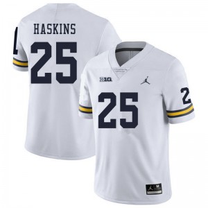 #25 Hassan Haskins Michigan Wolverines Jordan Brand Men's Stitched Jerseys White