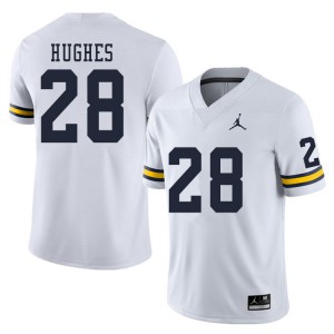 #28 Danny Hughes Michigan Wolverines Jordan Brand Men's Player Jersey White