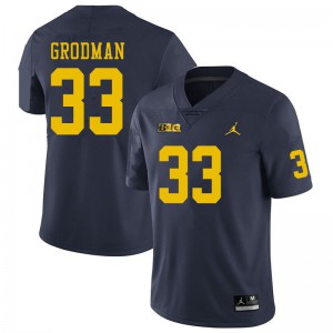 #33 Louis Grodman Michigan Wolverines Jordan Brand Men's Football Jerseys Navy