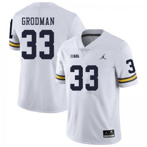 #33 Louis Grodman Michigan Wolverines Jordan Brand Men's Embroidery Jersey White
