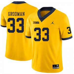 #33 Louis Grodman Michigan Jordan Brand Men's Stitched Jersey Yellow