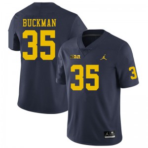 #35 Luke Buckman Michigan Jordan Brand Men's College Jerseys Navy