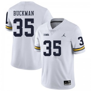 #35 Luke Buckman Wolverines Jordan Brand Men's College Jerseys White