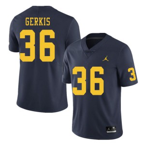 #36 Izaak Gerkis University of Michigan Jordan Brand Men's Player Jersey Navy