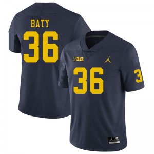 #36 Ramsey Baty Michigan Jordan Brand Men's Stitched Jerseys Navy