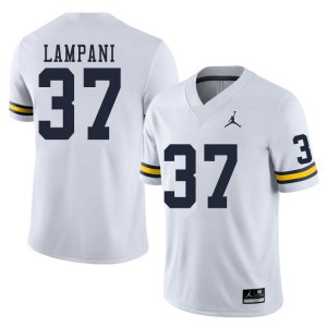 #37 Jonathan Lampani Michigan Wolverines Jordan Brand Men's NCAA Jerseys White