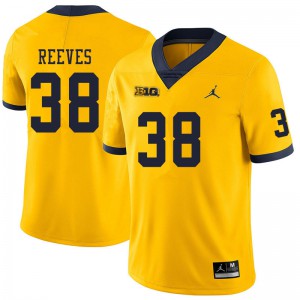 #38 Geoffrey Reeves Michigan Jordan Brand Men's Stitched Jersey Yellow