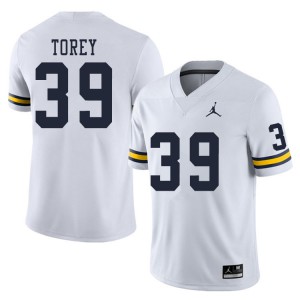 #39 Matt Torey Michigan Jordan Brand Men's Stitch Jerseys White