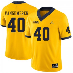 #40 Ben VanSumeren University of Michigan Jordan Brand Men's Official Jersey Yellow
