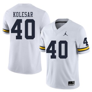 #40 Caden Kolesar Wolverines Jordan Brand Men's Football Jerseys White