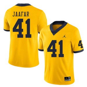 #41 Abe Jaafar Michigan Jordan Brand Men's Embroidery Jersey Yellow