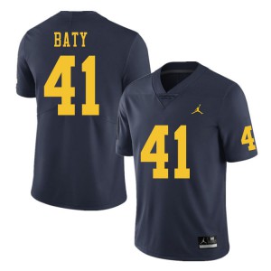 #41 John Baty Michigan Jordan Brand Men's NCAA Jersey Navy