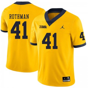 #41 Quinn Rothman Michigan Wolverines Jordan Brand Men's Player Jersey Yellow