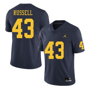 #43 Andrew Russell Michigan Jordan Brand Men's NCAA Jerseys Navy